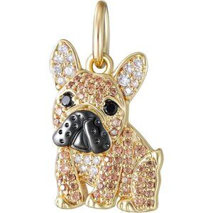 Sterling Gold Bulldog breed charms plated option cubic zirconia Necklace Jewelry